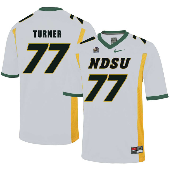 North Dakota State Bison #77 Billy Turner White College Football Jersey